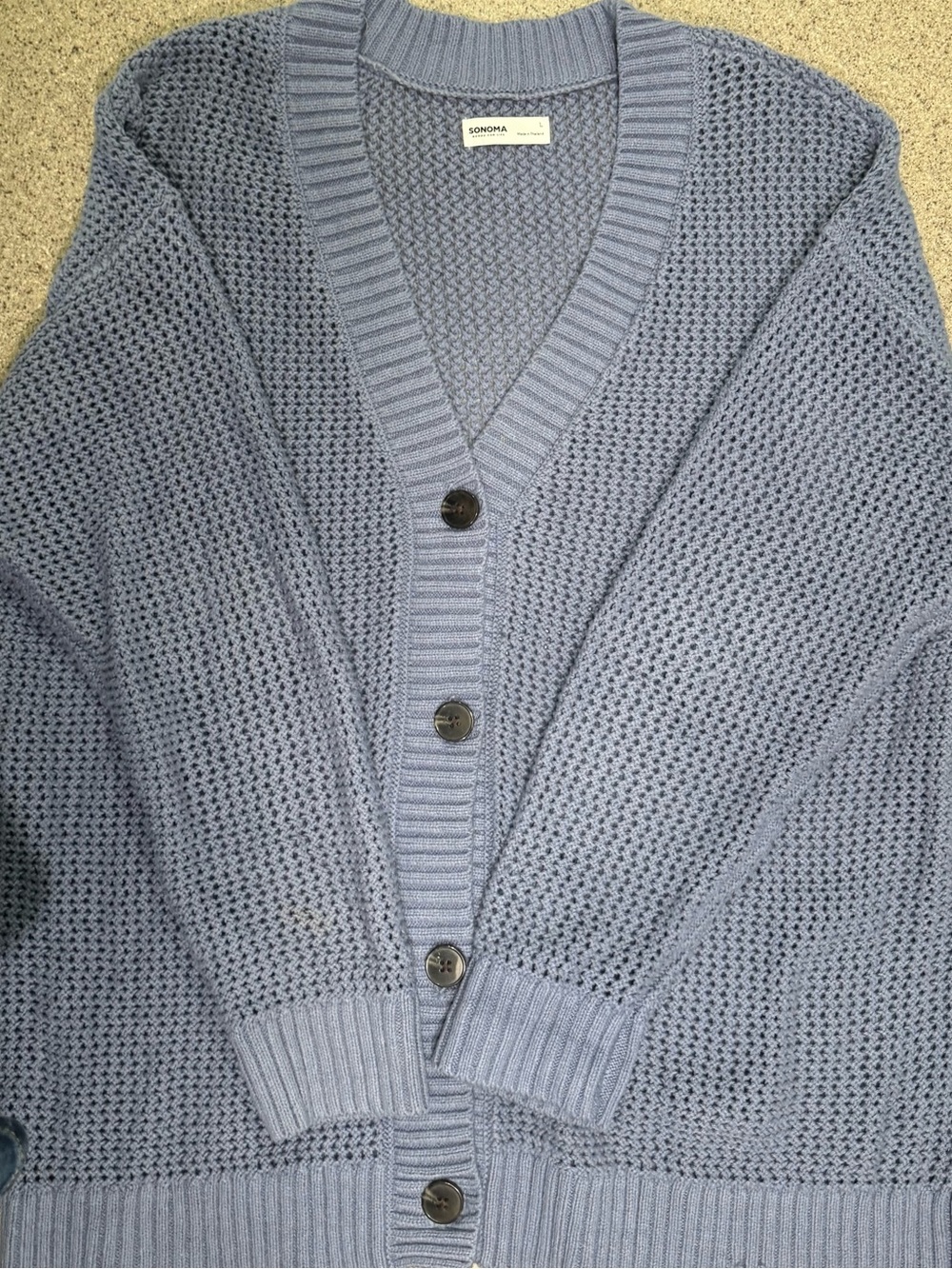 SONOMA Blue Knit Button Cardigan Sweater